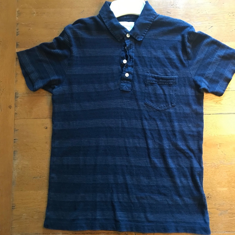 Billy Reid striped polo style shirt